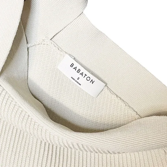 NWT Aritzia Babaton Sculpt Knit Criss Cross Halter Cropped Tank Top - Picture 4 of 5